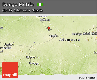 Physical Panoramic Map of Dongo Mutila