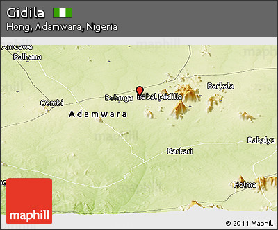 Physical Panoramic Map of Gidila