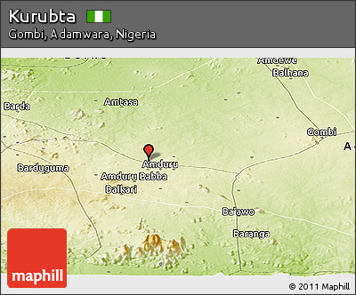 Physical Panoramic Map of Kurubta