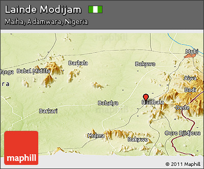 Physical Panoramic Map of Lainde Modijam