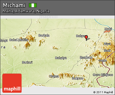 Physical Panoramic Map of Michami