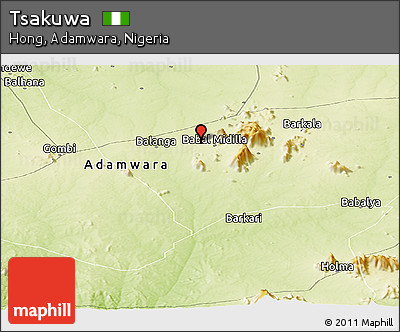 Physical Panoramic Map of Tsakuwa