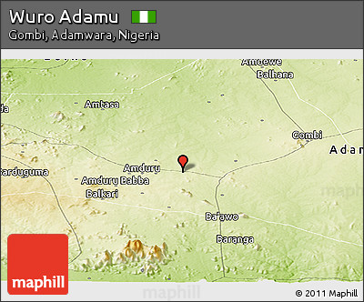 Physical Panoramic Map of Wuro Adamu