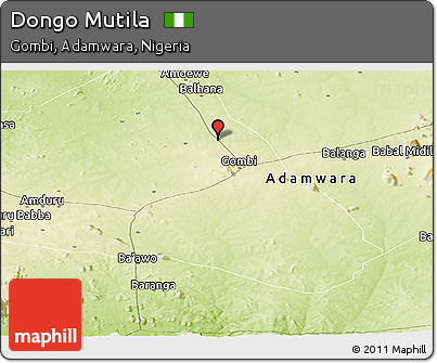 Physical Panoramic Map of Dongo Mutila