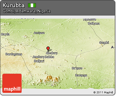 Physical Panoramic Map of Kurubta
