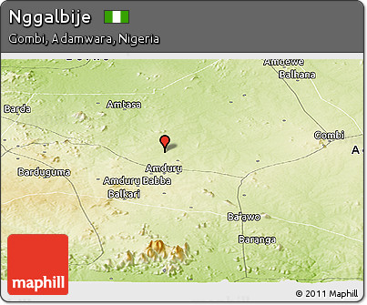 Physical Panoramic Map of Nggalbije