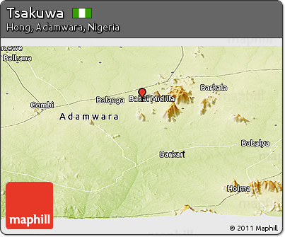 Physical Panoramic Map of Tsakuwa