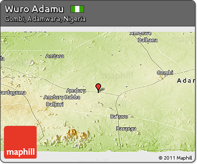 Physical Panoramic Map of Wuro Adamu