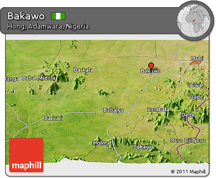 Satellite Panoramic Map of Bakawo