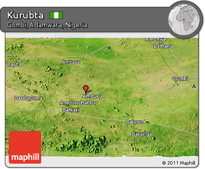 Satellite Panoramic Map of Kurubta