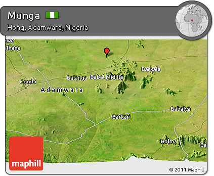 Satellite Panoramic Map of Munga