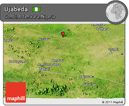 Satellite Panoramic Map of Ujabeda