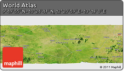 Satellite Panoramic Map of the Area around 10° 7' 21" N, 12° 49' 29" E
