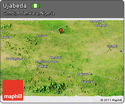 Satellite Panoramic Map of Ujabeda