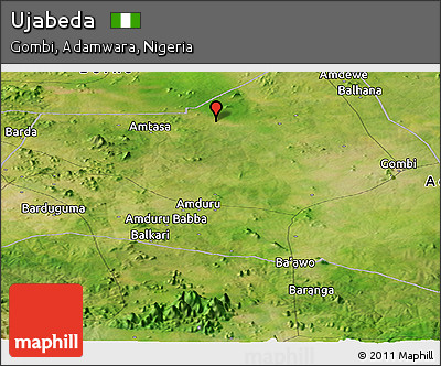Satellite Panoramic Map of Ujabeda