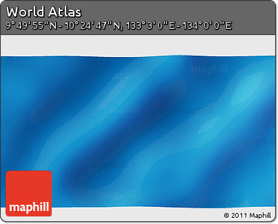 Physical 3D Map of the Area around 10° 7' 21" N, 133° 31' 30" E
