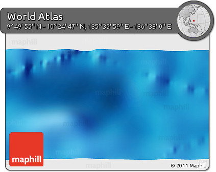 Physical 3D Map of the Area around 10° 7' 21" N, 136° 4' 29" E