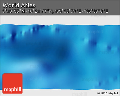 Physical 3D Map of the Area around 10° 7' 21" N, 136° 4' 29" E