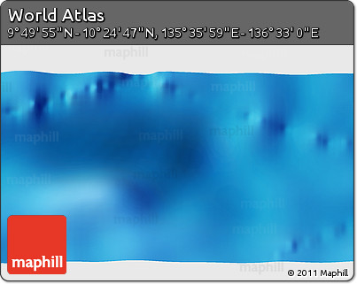 Physical 3D Map of the Area around 10° 7' 21" N, 136° 4' 29" E