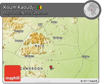 Physical 3D Map of Koum Kaoudji