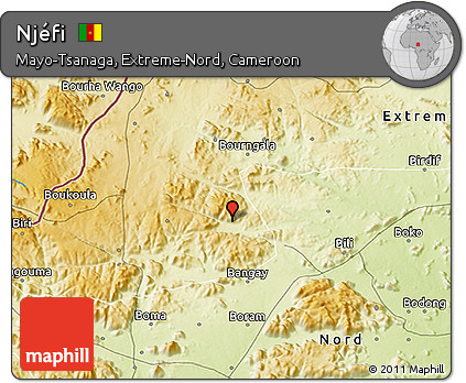 Physical 3D Map of Njéfi