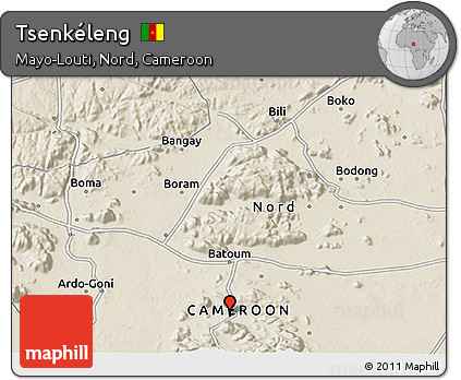 Shaded Relief 3D Map of Tsenkéleng
