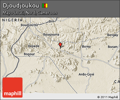 Shaded Relief 3D Map of Djoudjoukou