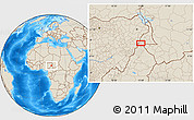 Shaded Relief Location Map of Mubi