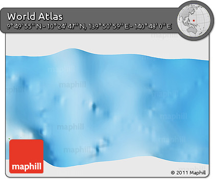 Physical 3D Map of the Area around 10° 7' 21" N, 140° 19' 29" E