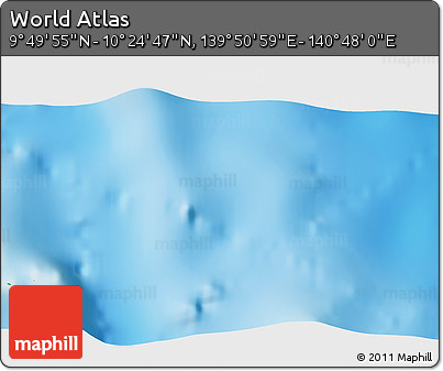 Physical 3D Map of the Area around 10° 7' 21" N, 140° 19' 29" E