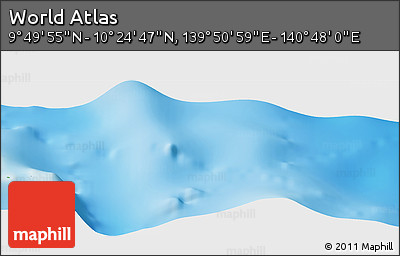 Physical Panoramic Map of the Area around 10° 7' 21" N, 140° 19' 29" E