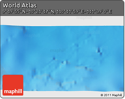 Physical 3D Map of the Area around 10° 7' 21" N, 141° 10' 30" E