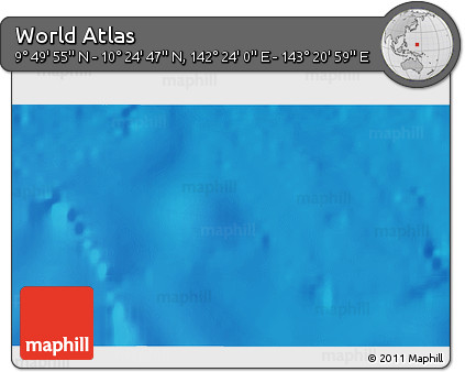 Physical 3D Map of the Area around 10° 7' 21" N, 142° 52' 30" E