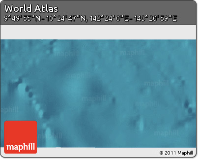 Satellite 3D Map of the Area around 10° 7' 21" N, 142° 52' 30" E
