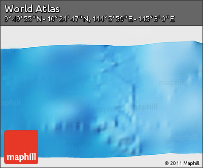 Physical 3D Map of the Area around 10° 7' 21" N, 144° 34' 29" E