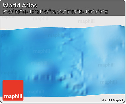 Physical 3D Map of the Area around 10° 7' 21" N, 144° 34' 29" E