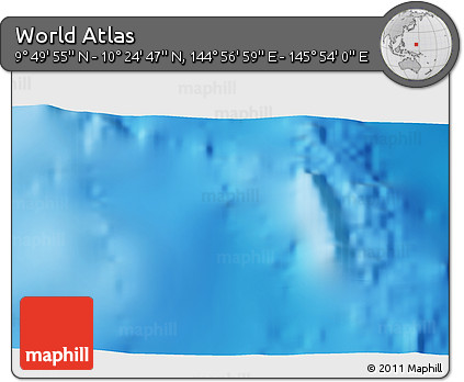 Physical 3D Map of the Area around 10° 7' 21" N, 145° 25' 30" E