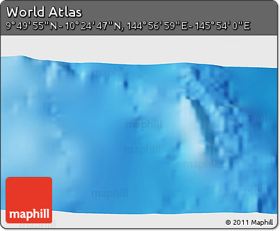 Physical 3D Map of the Area around 10° 7' 21" N, 145° 25' 30" E