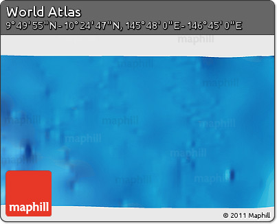 Physical 3D Map of the Area around 10° 7' 21" N, 146° 16' 30" E
