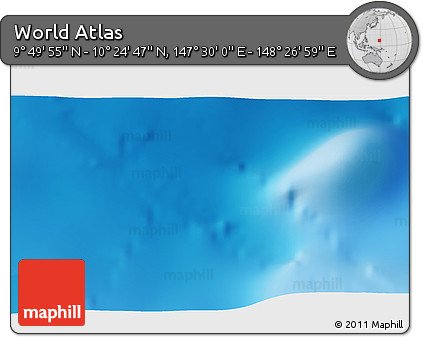 Physical 3D Map of the Area around 10° 7' 21" N, 147° 58' 29" E