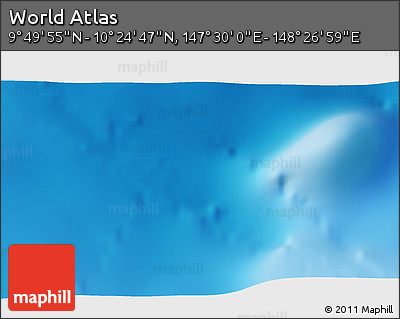 Physical 3D Map of the Area around 10° 7' 21" N, 147° 58' 29" E