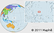 Political Location Map of the area around 10° 7' 21" N, 151° 22' 30" E