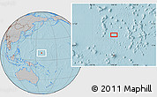 Gray Location Map of the area around 10° 7' 21" N, 158° 10' 30" E, hill shading