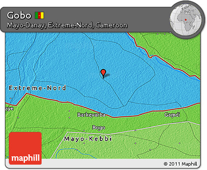 Political 3D Map of Gobo