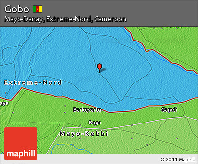 Political 3D Map of Gobo