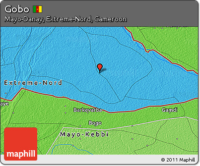 Political 3D Map of Gobo