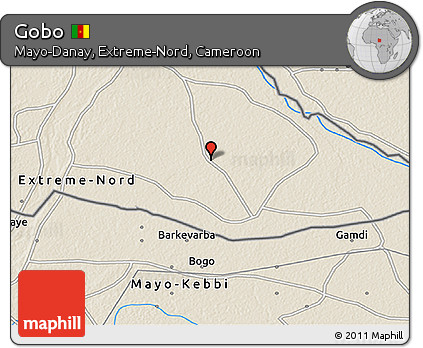 Shaded Relief 3D Map of Gobo