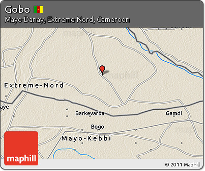 Shaded Relief 3D Map of Gobo
