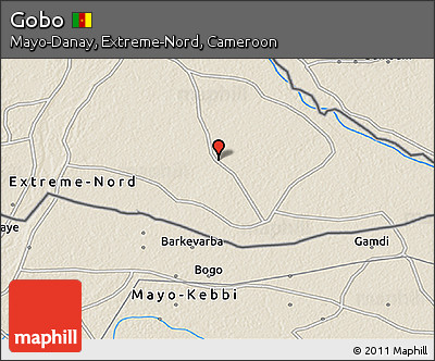 Shaded Relief 3D Map of Gobo