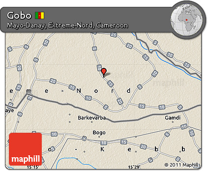 Shaded Relief Map of Gobo